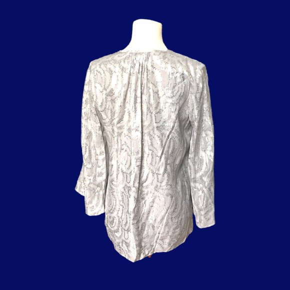 Elizabeth & James Silk & Silver Foil NEW Top  XS - Picture 6 of 6